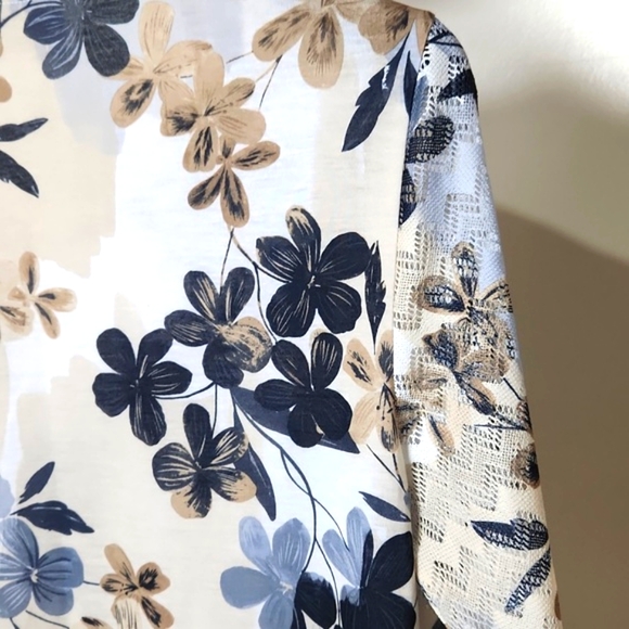 Alfred Dunner Petite 3/4 sleeve Blue and Floral Blouse Size-PS New witho… - Picture 5 of 8